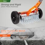 Adjustable blade angles (0°–12°) on the garden tools dethatching roller rake for customized lawn care.