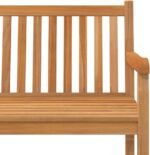 The vidaXL teak patio bench blending seamlessly into any garden or backyard decor.