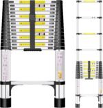 Échelle Télescopique Bm Tools 3.8m En Alu Avec Stabilisateur - Charge 150kg